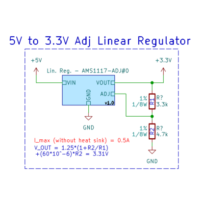 Adjustable Linear Regulator Module - AMS1117-ADJ for KiCAD
